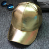 Unisexe en cuir PU couleur unie plaque légère Hip-hop Style courbe bord visière chapeau de baseball