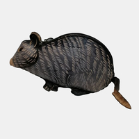 Unisexe en cuir véritable dessin animé mignon animal souris à la main sac de monnaie sac de rangement portefeuille