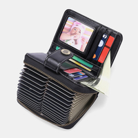 Unisexe En Cuir Véritable RFID Blocage Anti-vol Organe Forme Multi-slot Poche Principale Sac De Carte Porte-Carte Portef