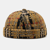 Unisexe en peluche Soft tissu à carreaux couture haut rond mode propriétaire casquette bonnet crâne casquettes chapeaux