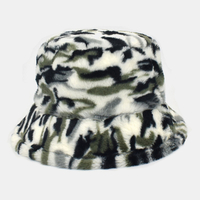 Unisexe en peluche Tie-dye Camouflage garder au chaud Mode Casual Couple Hat Bucket Hat