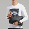 Unisexe en similicuir tissé motif couleur unie Business A4 sac de fichier papier enveloppe sac pochette