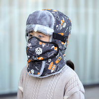 Unisexe enfants Plus épaisseur garder au chaud chapeau thermique coupe-vent coupe-froid équitation en plein air cou Prot