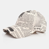 Unisexe fait-vieux journal motif coton large bord écran solaire visière mode casquette de baseball décontractée