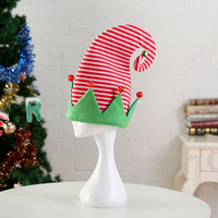 Unisexe Fastive noël en plein air danse fête Cosplay elfe Clown rayure motif chapeau sans bord