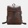 Unisexe Faux Cuir Rétro Grande Capacité En Plein Air 15, 6 Pouces Laptopoop Bag Sac Décole Sac À Dos