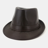 Unisexe Faux Cuir Vintage All-match Wide Brim Jazz Hat Top Hat Couple Hat Fedora