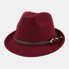 Unisexe Feutre Casual Riding British Gentleman Jazz Hat Top Hat Fedora avec boucle de ceinture