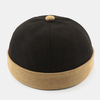 Unisexe Feutre Contraste Couleur Rétro Style Hip-Hop Hiver Bonnet Décontracté Brimless Skull Hat Landlord Hat