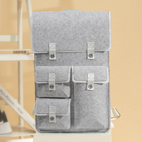 Unisexe Feutre Grande Capacité Multi-poches Respirant Sac À Dos Couleur Unie Casual Léger Hasp Voyage Sac