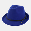Unisexe Feutre Vintage Casual Curve Brim Drawstring Réglable Jazz Hat Top Hat Fedora
