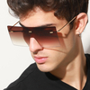 Unisexe Gradient Color Square Frameless Fashion Cool UV Lunettes de soleil