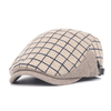 Unisexe grille de coton grille en blanc bonnet chapeau boucle de ceinture réglable en papier boy cabbie gentleman cap
