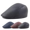 Unisexe Hommes Femmes Gatsby Gavroche Chasse Chapeau PU En Cuir Peintre Bérets Casquettes Cabbie Chapeau