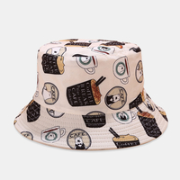 Unisexe imprimé noix de coco double face utilisable seau chapeau extérieur écran solaire visière pêcheur chapeau