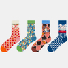 Unisexe Japon Style Illustration Créative Patchwork Couleur Joli Couple Tube Chaussettes