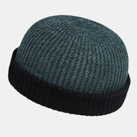 Unisexe laine chaud élastique décontracté rue tendance hiver en plein air tricoté bonnet sans bord bonnet crâne