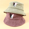 Unisexe laine chaud mignon doux chien modèle chapeau de pêcheur chapeau de couple chapeau de seau