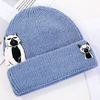 Unisexe laine chaude coupe-vent pare-soleil chat impression protection doreille bonnet tricoté bonnet