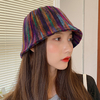 Unisexe laine couleur mélangée chaud coupe-vent décontracté personnalité Couple chapeau chapeau de seau