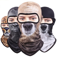 Unisexe Moto Masque 3D Animal Balaclava Cou Chapeau Casque pour Halloween Fête de Noël Ski de Bal Masque Visage Élastiqu