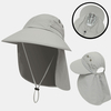 Unisexe Nylon Couleur Unie Réglable Dété En Plein Air Parasol De Pêche Escalade Chapeau Respirant Seau Chapeau