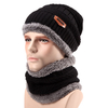 Unisexe épais chapeau de ski de ski à tricoter doux doublé Slouchy Beanies Hat Scarf Set