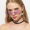 Unisexe Peisonality Cat Eye Shape Frameless Fashion UV Lunettes de soleil de protection
