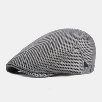 Unisexe plein maille creux respirant extérieur décontracté mince pare-soleil avant casquette béret casquette plat chapea