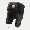 Unisexe Plus Badge soviétique en velours chaud coupe-vent oreillettes Protection chapeau de trappeur extérieur chapeau U