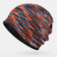 Unisexe Plus Velours Chaud Épais Extérieur Couleur Mixte Casual Personnalité Bonnet Brimless