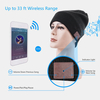Unisexe Plus Velvet Warm Long Standby Bluetooth 5.0 Sans fil USB Charge Music Hat Bonnet tricoté