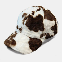 Unisexe Plush Plus Thicken motif léopard chaud Soft Casquette de baseball tout-match
