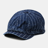 Unisexe rayures motif style britannique rétro Denim Cowboy chapeau octogonal chapeau plat chapeau Gavroche chapeau peint