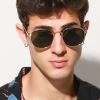 Unisexe Rétro Petit Cadre Carré En Métal Extérieur UV Protection Lunettes De Soleil De Mode