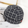 Unisexe Street Dome casquette crâne brodée à carreaux en manchette roulée