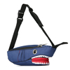 Unisexe Toile Requin Forme Multi-poches Poitrine Sac Bande Dessinée Casual Super Soft Grande Capacité Multifonction Mess
