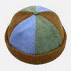 Unisexe velours côtelé couleur assortie rayure hip-hop réglable pare-soleil chapeau sans bord bonnet propriétaire cap cr