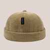 Unisexe velours côtelé étiquette Patch crâne casquette décontracté extérieur automne hiver chaud réglable sans bord bonn