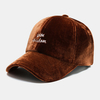 Unisexe velours lettre motif de broderie couleur unie chaud mode personnalité pare-soleil chapeau de Baseball