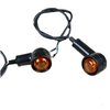 Universal 2 PCS Rétro Moto Flasher Noir Avant Arrière Clignotant Indicateur De Moteur