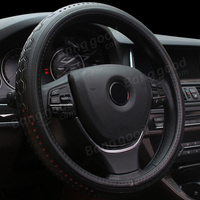 Universal 38cm Car Leather Car Acier Ring Wheel Cover All Seasons