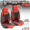 Universal 5-Seat Car Seat Cover Set Waterproof Sturdy Breathable Leather Fabric Easy Installation Vehicle Interior Prote