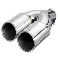Universal 63mm Car Inlet Dual Tuyau déchappement Trim Tip Tail Silencieux Stainless Steel