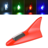 Universal 8LED 11Modes Solar Power Car Antenna Lamp With Flashing Warning Light 12V Black / White / Red / Silver / Grey