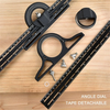 Universal Angle Ruler for Woodworking Enthusiasts 0-180 Degree Angle Measuring Tool with Cursor Horizontal Level and Lon