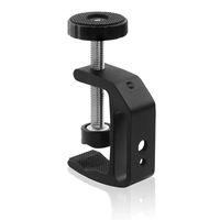 Universal C Clamp Adjustable Black Aluminum Alloy 1/4 3/8 Thread Hole Anti Slip Design Desk Mount Holder LCD Monitor Cam