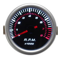 Universal Car 52mm 2 pouces Counter Tacho Tachymètre Gauge Pointer RPM Blanc LED 12V