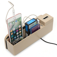 Universal Car Seat Crevice Storage Box Organisateur de porte-gobelet USB Charge