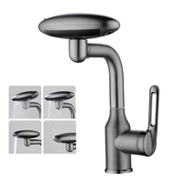 Universal Multifunctional Saucer Faucet Spray Tap Stainless Steel 360 ° Rotation Multi-Layer Filtration Tap With 4 Water
